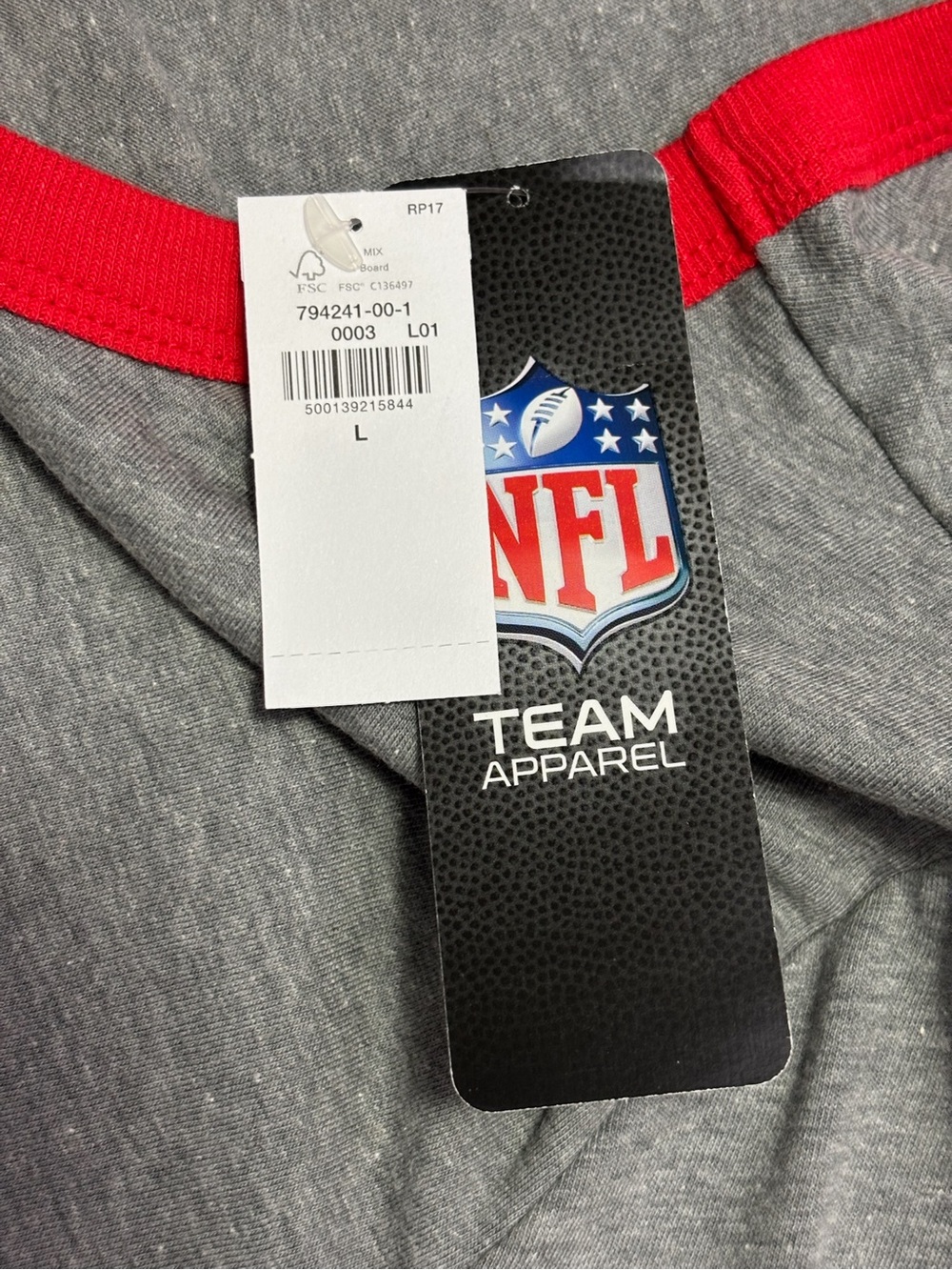 NWT NFL Kansas City Chiefs Women's Gray Short Sleeve Tee Red Trim Size Large - Picture 3 of 6